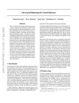 Adversarial Balancing for Causal Inference