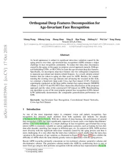 Orthogonal Deep Features Decomposition for Age-Invariant Face
  Recognition