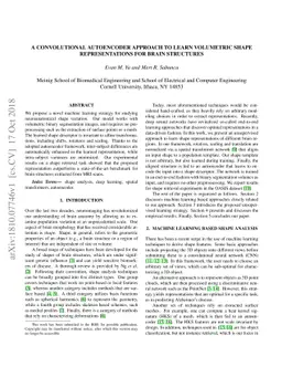 A Convolutional Autoencoder Approach to Learn Volumetric Shape
  Representations for Brain Structures