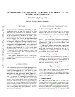 Decoupling Semantic Context and Color Correlation with multi-class cross
  branch regularization