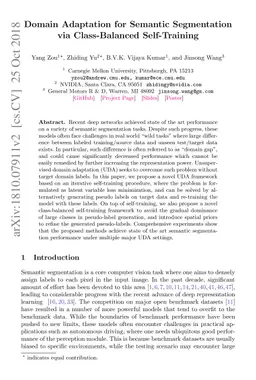 Domain Adaptation for Semantic Segmentation via Class-Balanced
  Self-Training