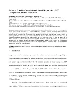S-Net: A Scalable Convolutional Neural Network for JPEG Compression
  Artifact Reduction