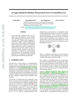 An Upper Bound for Random Measurement Error in Causal Discovery