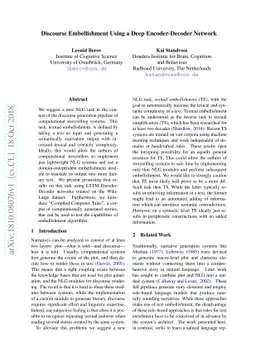Discourse Embellishment Using a Deep Encoder-Decoder Network