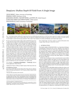 DeepLens: Shallow Depth Of Field From A Single Image