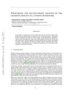 First-order and second-order variants of the gradient descent in a
  unified framework