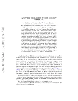 Quantile Regression Under Memory Constraint