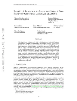 BabyAI: A Platform to Study the Sample Efficiency of Grounded Language
  Learning