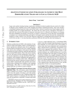 Adaptive Communication Strategies to Achieve the Best Error-Runtime
  Trade-off in Local-Update SGD