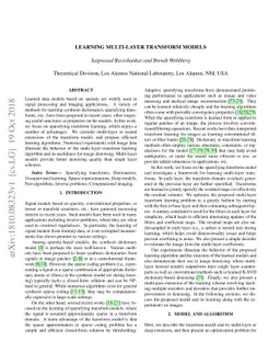 Learning Multi-Layer Transform Models