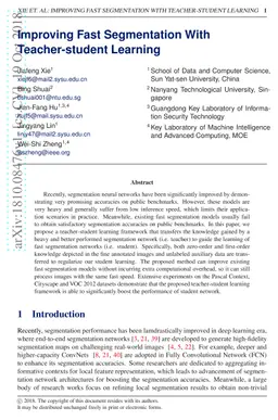 Improving Fast Segmentation With Teacher-student Learning