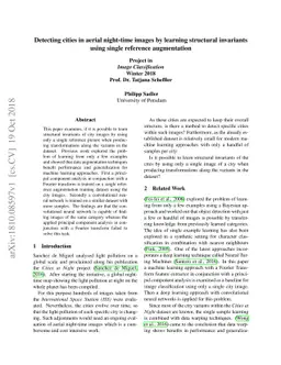 Detecting cities in aerial night-time images by learning structural
  invariants using single reference augmentation