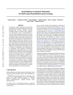 Social Influence as Intrinsic Motivation for Multi-Agent Deep
  Reinforcement Learning