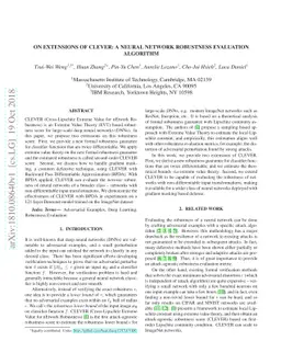 On Extensions of CLEVER: A Neural Network Robustness Evaluation
  Algorithm