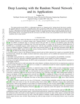 Deep Learning with the Random Neural Network and its Applications