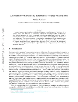 A neural network to classify metaphorical violence on cable news