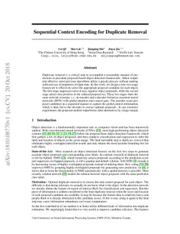 Sequential Context Encoding for Duplicate Removal