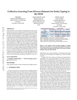 Collective Learning From Diverse Datasets for Entity Typing in the Wild