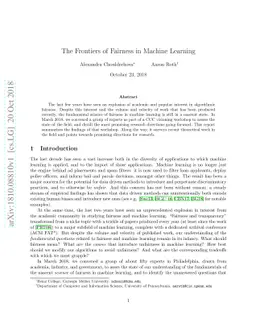 The Frontiers of Fairness in Machine Learning