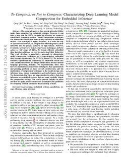 To Compress, or Not to Compress: Characterizing Deep Learning Model
  Compression for Embedded Inference