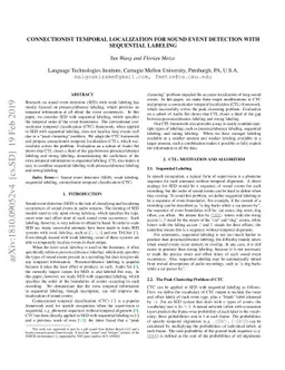 Connectionist Temporal Localization for Sound Event Detection with
  Sequential Labeling