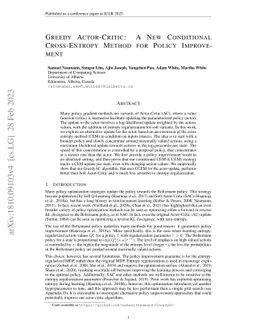 Greedy Actor-Critic: A New Conditional Cross-Entropy Method for Policy
  Improvement