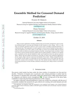 Ensemble Method for Censored Demand Prediction