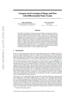 Unsupervised Learning of Shape and Pose with Differentiable Point Clouds
