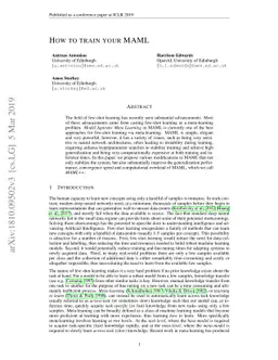 How to train your MAML