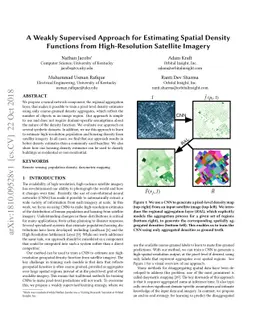 A Weakly Supervised Approach for Estimating Spatial Density Functions
  from High-Resolution Satellite Imagery