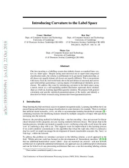 Introducing Curvature to the Label Space