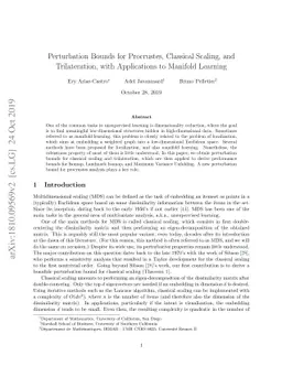 Perturbation Bounds for Procrustes, Classical Scaling, and
  Trilateration, with Applications to Manifold Learning
