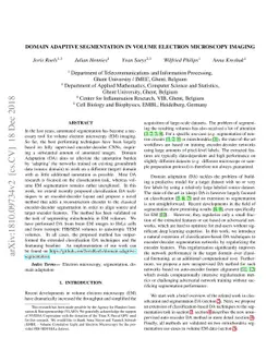 Domain Adaptive Segmentation in Volume Electron Microscopy Imaging