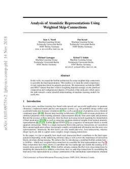 Analysis of Atomistic Representations Using Weighted Skip-Connections