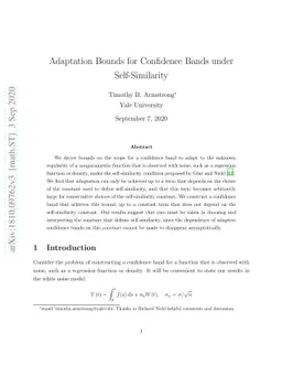 Adaptation Bounds for Confidence Bands under Self-Similarity