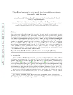 Using Deep Learning for price prediction by exploiting stationary limit
  order book features