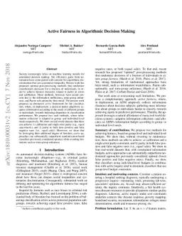 Active Fairness in Algorithmic Decision Making