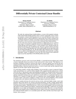 Differentially Private Contextual Linear Bandits