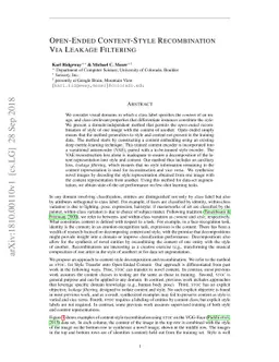 Open-Ended Content-Style Recombination Via Leakage Filtering