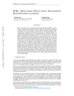 M$^3$RL: Mind-aware Multi-agent Management Reinforcement Learning