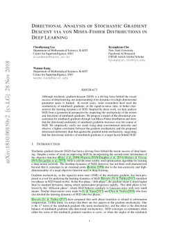 Directional Analysis of Stochastic Gradient Descent via von Mises-Fisher
  Distributions in Deep learning