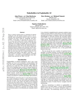 Stakeholders in Explainable AI