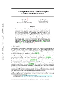Learning to Perform Local Rewriting for Combinatorial Optimization