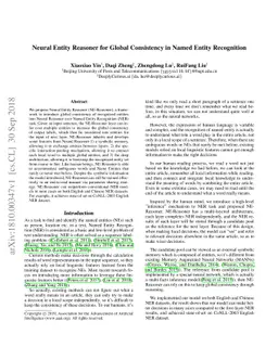 Neural Entity Reasoner for Global Consistency in NER