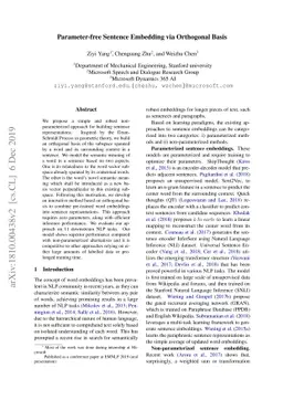 Parameter-free Sentence Embedding via Orthogonal Basis
