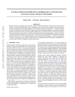 Layer-compensated Pruning for Resource-constrained Convolutional Neural
  Networks
