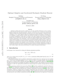 Optimal Adaptive and Accelerated Stochastic Gradient Descent