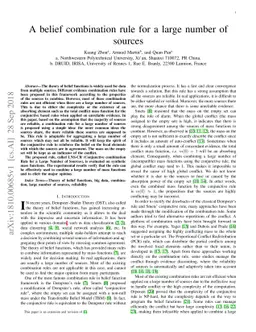 A belief combination rule for a large number of sources