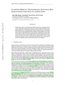 Learning Robust, Transferable Sentence Representations for Text
  Classification