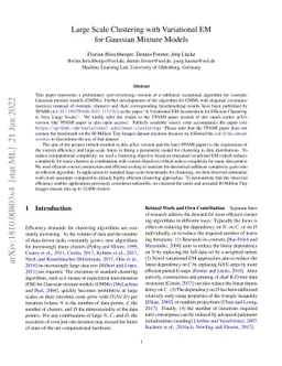Large Scale Clustering with Variational EM for Gaussian Mixture Models